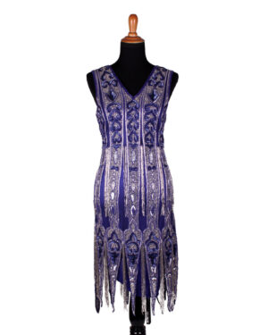 2704 - Beaded Flapper Dress - Royal