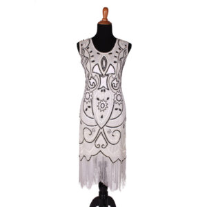 2708 - Beaded Flapper Dress - Beige