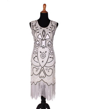 2708 - Beaded Flapper Dress - Beige