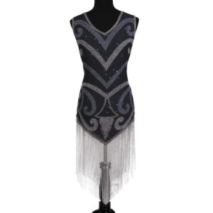 2719 - Flapper Dress - Gray with Silver