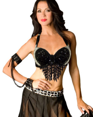2845 - Beaded Heart Top with Beaded Fringes