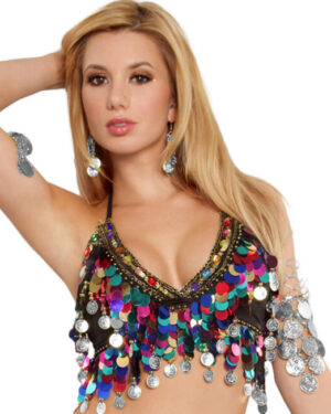 2853 - Top with Hanging Paillettes/Coins