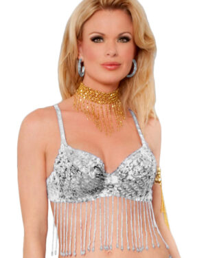 2916 - Beaded Sequin Top with Fringes