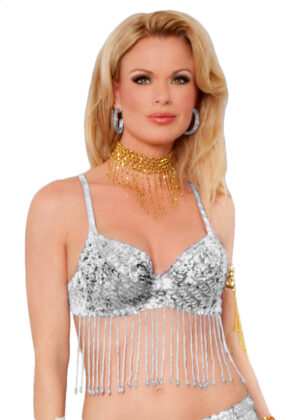 2916 - Beaded Sequin Top with Fringes