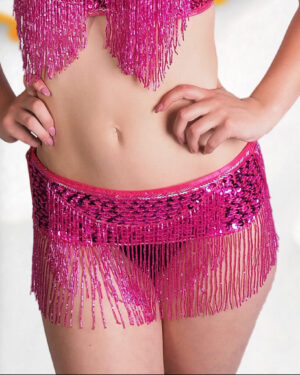 2917B - Beaded Fringed Belt