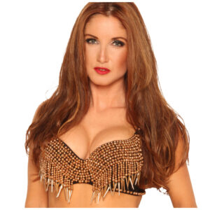 3024 - Spike Fringes Bra Top - Gold - ML