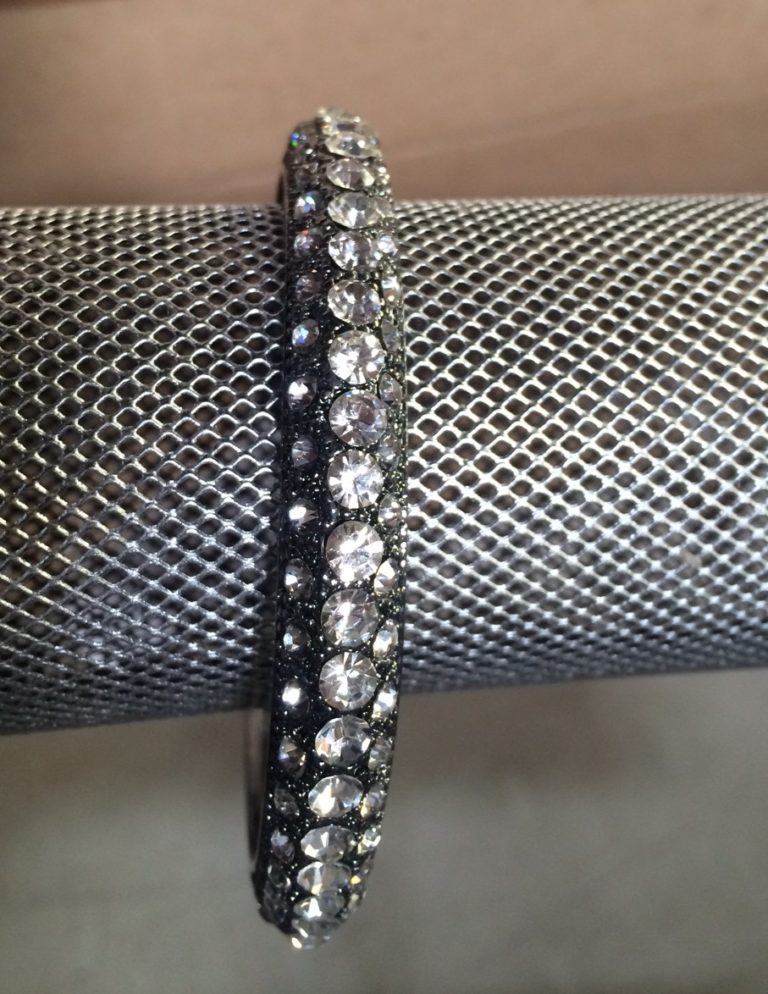 40010 - 3 Row Rhinestone Metal Bangle - Image 8