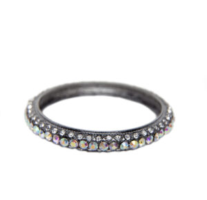 40010 - 3 Row Rhinestone Metal Bangle