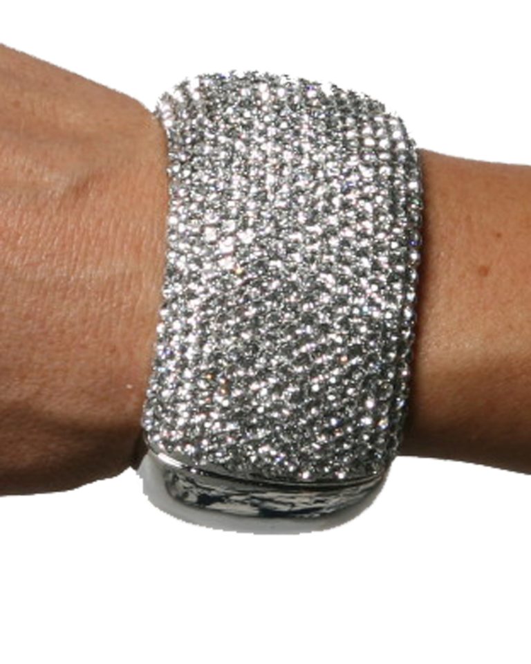 40017 - Hinged Rhinestone Bangle - Image 2