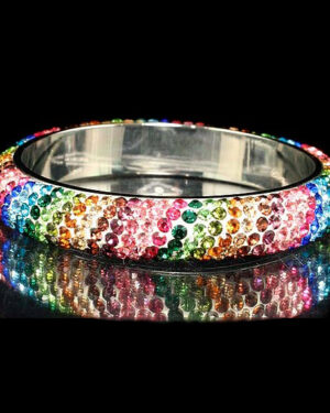 40306 - 6 Row Rhinestone Bangle- Multi
