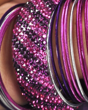 40307 - 12 Row Rhinestone Bangle - ASST