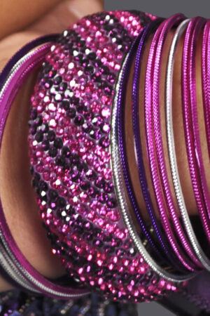 40307 - 12 Row Rhinestone Bangle - ASST