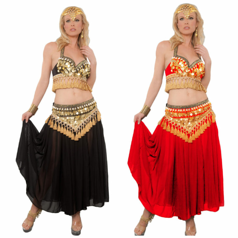 4139 - Belly Dancer Costume, 3 Pc. Set - Includes Top, Belt and Skirt