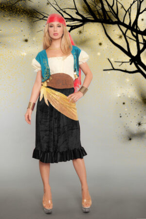 4152 - Gypsy Costume, 2 Pc. Set - Includes Dress & Bandana