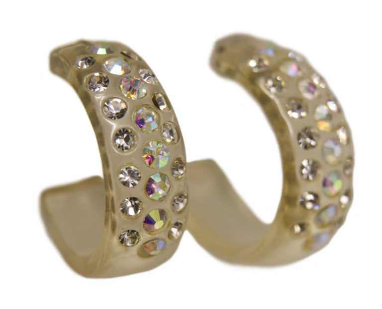 450 - 3 Row Rhinestone Hoops Earring - min. 12 pairs - Image 10