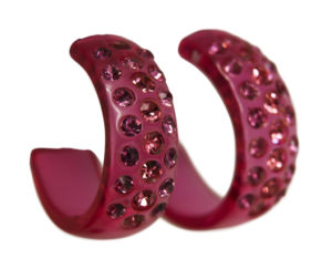 450 - 3 Row Rhinestone Hoops Earring - min. 12 pairs