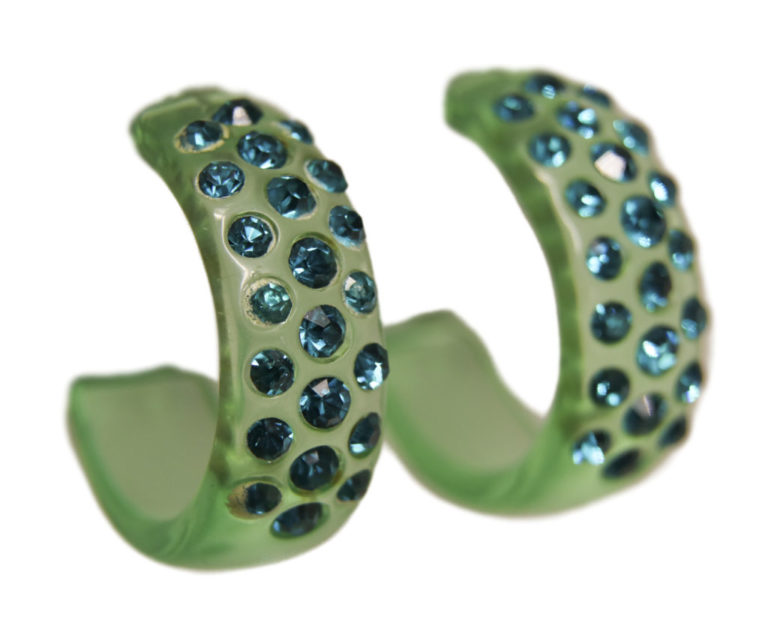 450 - 3 Row Rhinestone Hoops Earring - min. 12 pairs - Image 7
