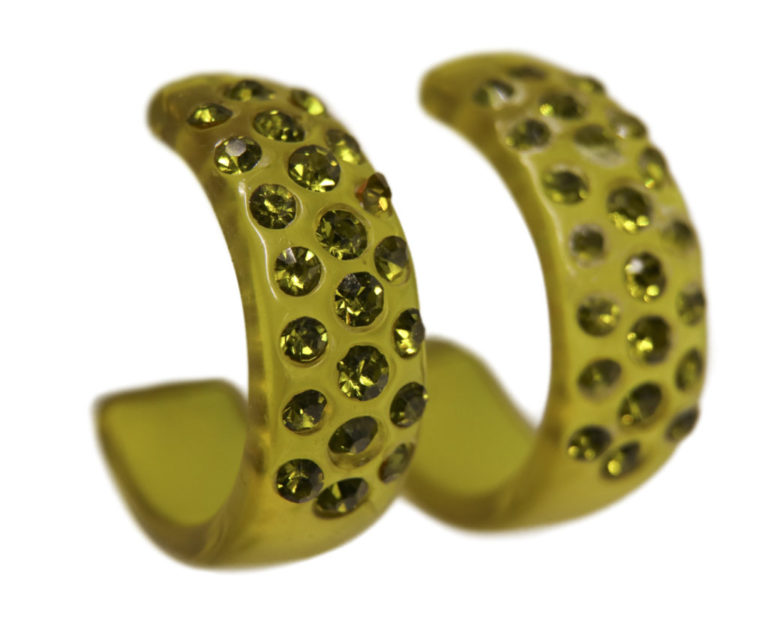450 - 3 Row Rhinestone Hoops Earring - min. 12 pairs - Image 9