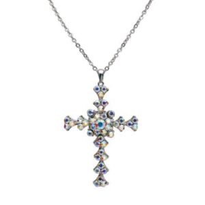 53061 - Rhinestone Cross - 30" Chain & 3" Cross