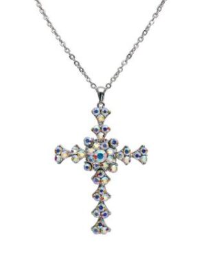 53061 - Rhinestone Cross - 30" Chain & 3" Cross