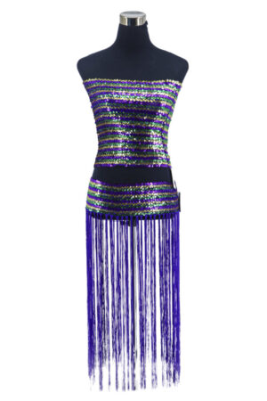 538MDG - Stretchy belt with fringes - Mardigras