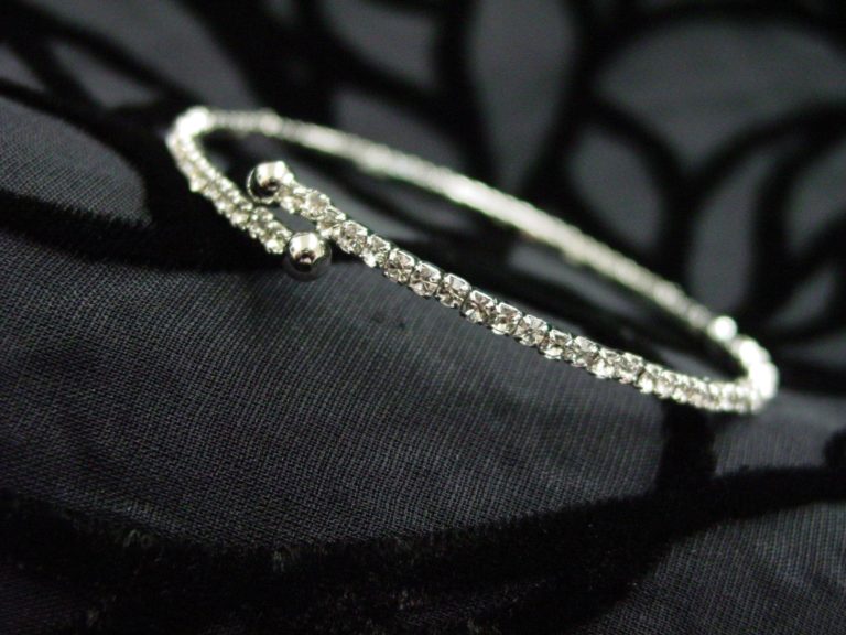 5401 - 1 Row Swirl Stone Bracelet -  Silver - Image 2