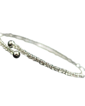 5401 - 1 Row Swirl Stone Bracelet -  Silver