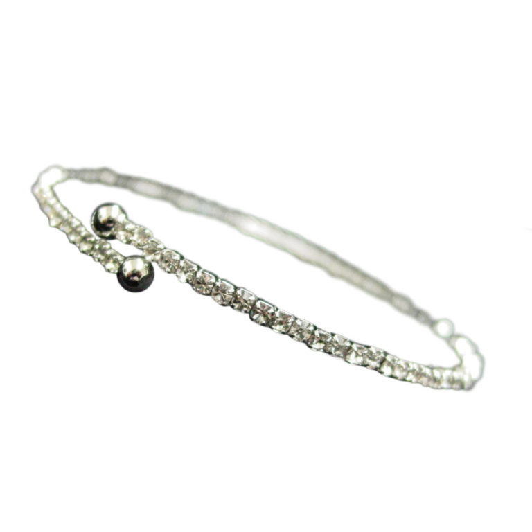 5401 - 1 Row Swirl Stone Bracelet -  Silver