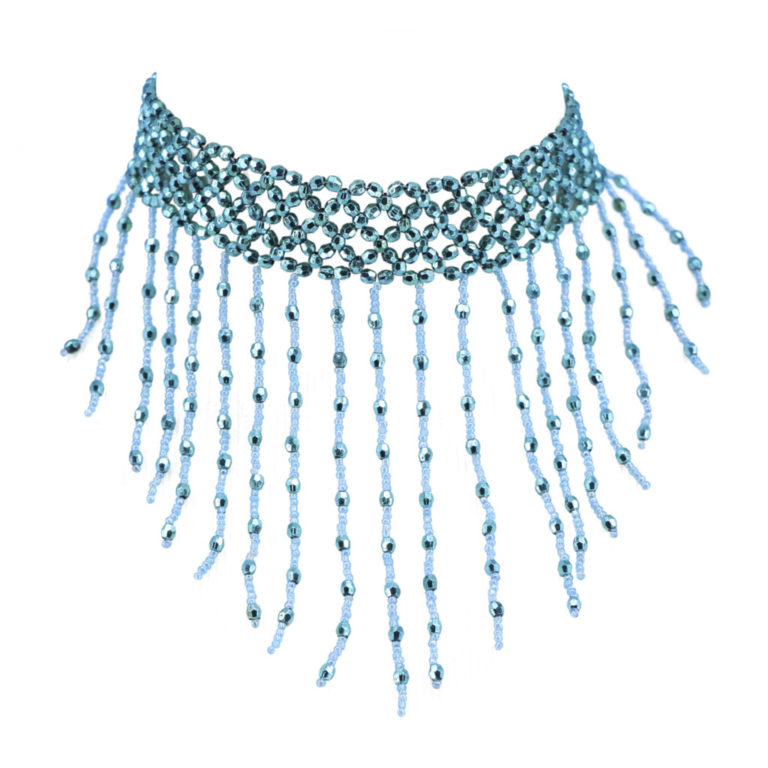 545 - Beaded Choker with Fringes - Image 3