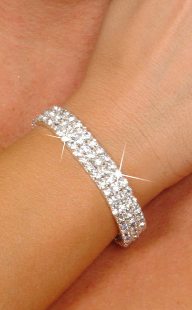 5473 - 3 Row Stretchy Rhinestone Bracelet - Image 4