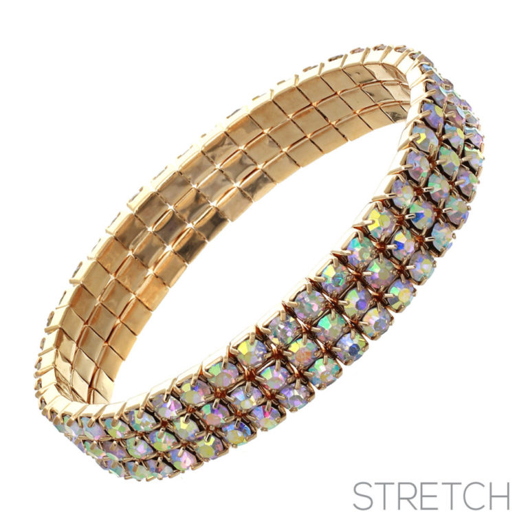 5473 - 3 Row Stretchy Rhinestone Bracelet - Image 6