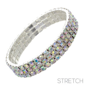 5473 - 3 Row Stretchy Rhinestone Bracelet
