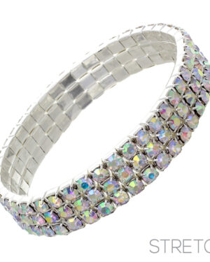 5473 - 3 Row Stretchy Rhinestone Bracelet