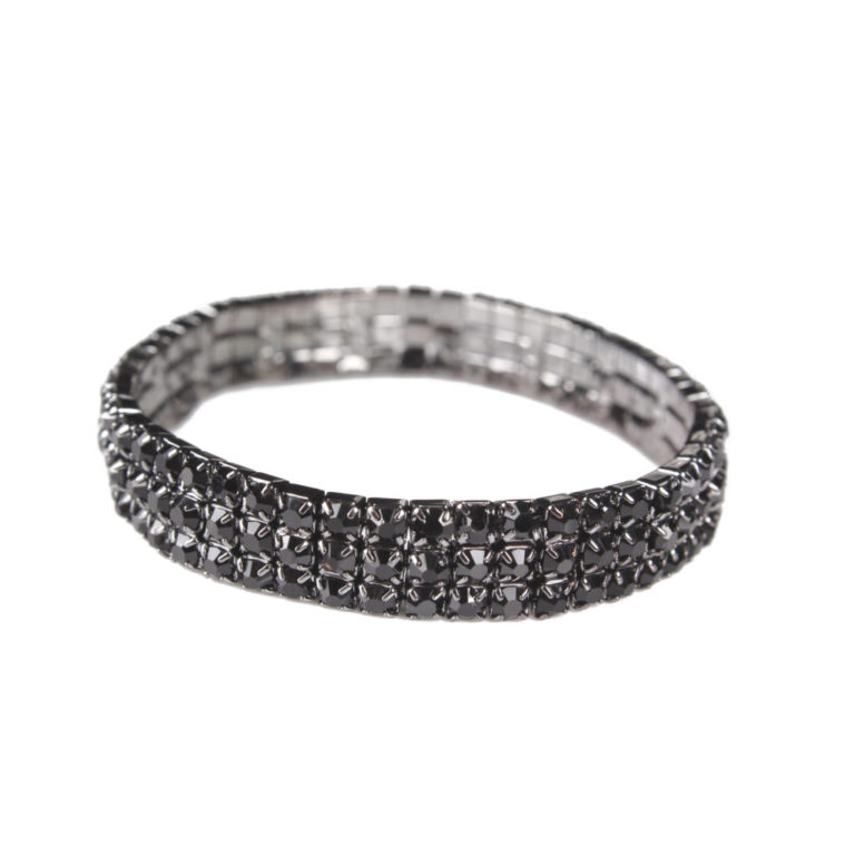 5473 - 3 Row Stretchy Rhinestone Bracelet - Image 5