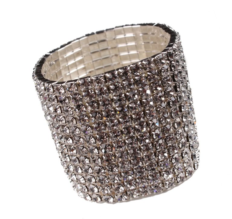 5482 - 12 Row Stretchy Rhinestone Bracelet - Image 2
