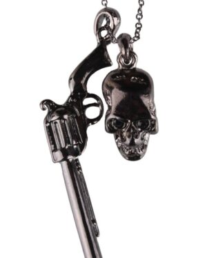 55162 - Necklace with Gun & Skull Pendant