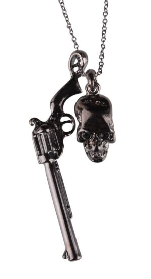55162 - Necklace with Gun & Skull Pendant
