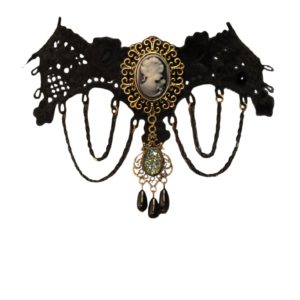 55402 - Choker Lace Necklace with Cameo