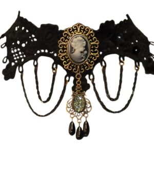 55402 - Choker Lace Necklace with Cameo