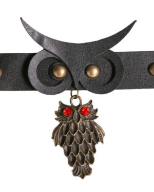 55445 - Owl PU Leather Choker with Pendant