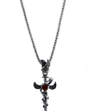 55452 - Thorn Dagger with Heart Gem Necklace