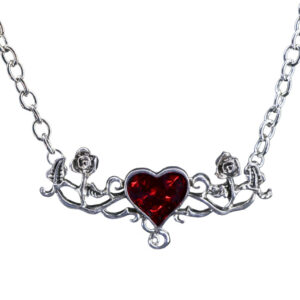 55457 - Rose Necklace with Heart Pendant