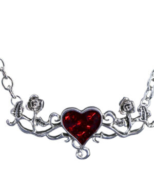 55457 - Rose Necklace with Heart Pendant