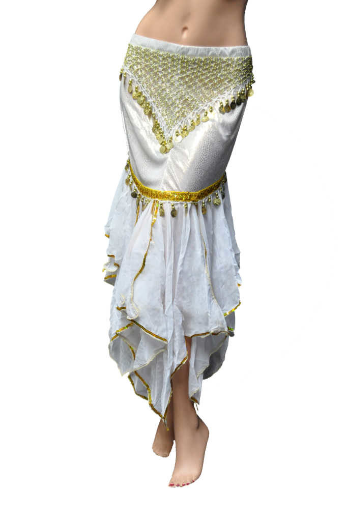 570 - Skirt with Crochet, Beads and Fringes