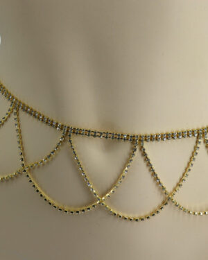 59112 - Wave Links Belt- Gold, Rhinestones
