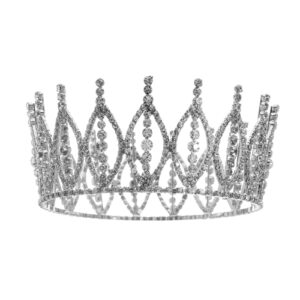 60645 - Rhinestone Crown SLV L 18.75 x H 2.63 X D 5.5 in