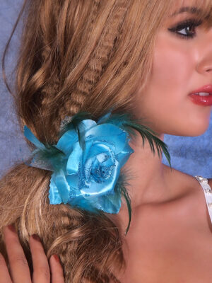 63062 - Flower Scrunchy - Asst Colors, 10 pcs / box