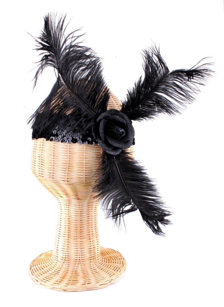 63070 - Flapper Headband with Rose and Feather - Image 3
