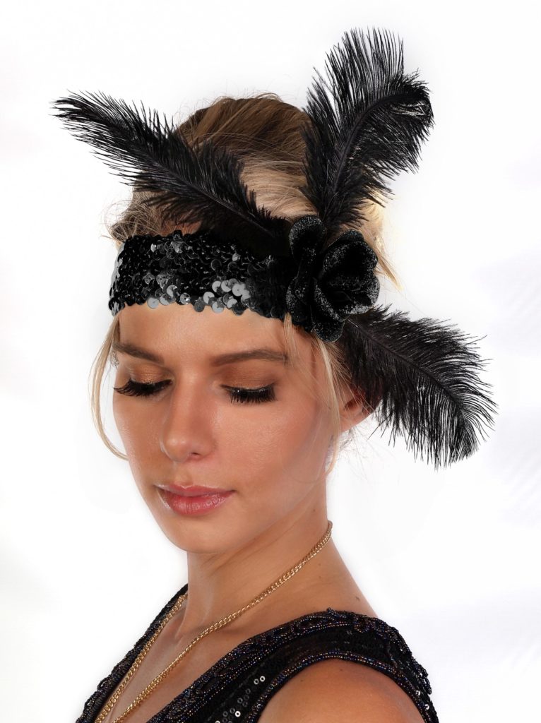 63070 - Flapper Headband with Rose and Feather - Image 6