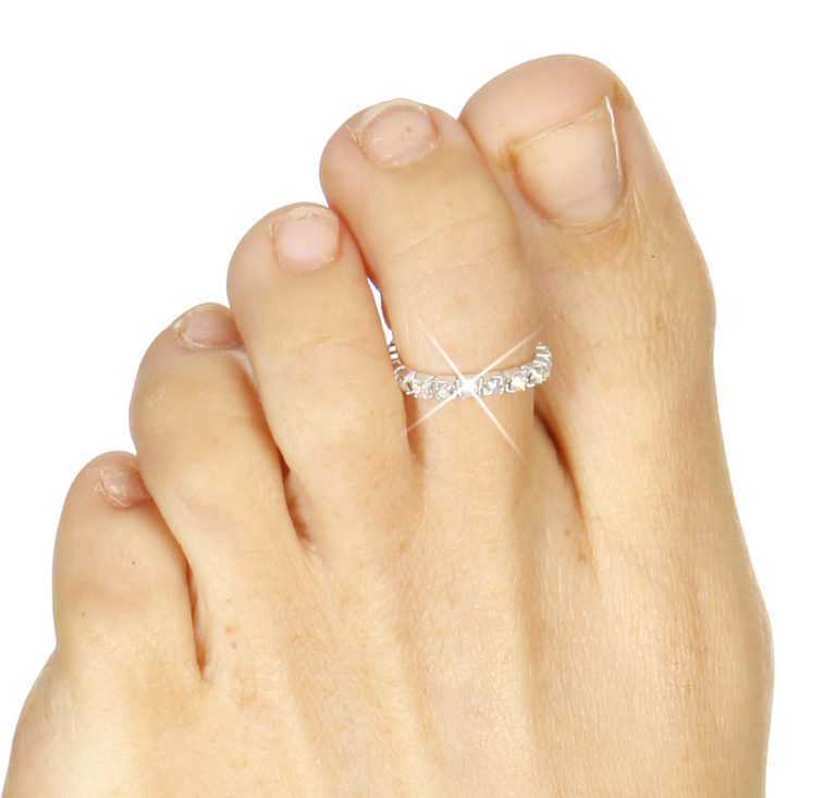 681 - Single Row Stretchy Rhinestone Ring/Toe Ring  - Multi - Image 2